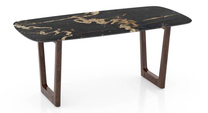 Adria Copa Cabana Black Stone Dining Table With Set of 6 Ludo Dining Chairs (Shitake Beige, Copa Cabana Finish) by Urban Ladder - - 966981