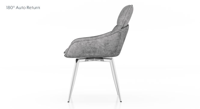 Megan Swivel Dining Chair in Grey Fabric (Grey Finish) by Urban Ladder - - 967013