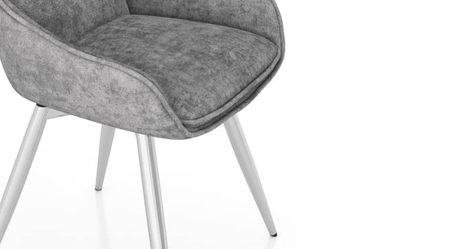 Megan Swivel Dining Chair in Grey Fabric (Grey Finish) by Urban Ladder - - 967015