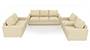 Apollo Sofa Set (Cream, Leatherette Sofa Material, Compact Sofa Size, Firm Cushion Type, Regular Sofa Type, Master Sofa Component, Regular Back Type, Regular Back Height) by Urban Ladder - - 96705