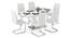 Nova Faux Marble 6 Seater Dining Table With Set Of 6 Seneca Dining Chairs (White, Faux White Marble Finish) by Urban Ladder - - 967903