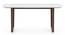 Adria Carrara White Top Dining Table  With Set of 6 Bren Swivel Dining Chairs (Ivory, Carrara White Finish) by Urban Ladder - - 968020