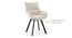 Adria Carrara White Top Dining Table  With Set of 6 Bren Swivel Dining Chairs (Ivory, Carrara White Finish) by Urban Ladder - - 968025