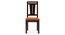 Fidora 4 Seater Dining Table With Set of 4 Martha Dining Chairs (Mahogany Finish, Burnt Orange) by Urban Ladder - - 968092