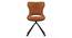 Caribu 6 To 8 Extendable Dining Table, Finish-Black Marble Color High Gloss With Set Of 6 Tulip Dining Chair In Tan (DUAL TONE, Black High Gloss Finish) by Urban Ladder - - 968275