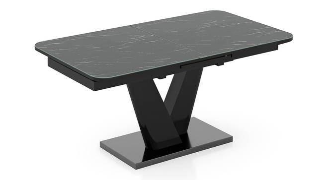 Caribu 6 To 8 Extendable Black High Gloss Dining Table With Set Of 8 Megan Dining Chair (Beige, Black High Gloss Finish) by Urban Ladder - - 968286