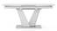 Caribu 6 To 8 Extendable White Marble Color High Gloss Dining Table With Set Of 6 Megan Dining Chair (Beige, White High Gloss Finish) by Urban Ladder - - 968509