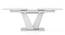 Caribu 6 To 8 Extendable White Marble Color High Gloss Dining Table With Set Of 6 Megan Dining Chair (Beige, White High Gloss Finish) by Urban Ladder - - 968511