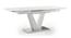 Caribu Glass 4 To 6 Seater Extendable Dining Table With Set Of 6 Megan Swivel Dining Chair (Beige, White High Gloss Finish) by Urban Ladder - - 968537