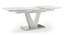 Caribu Glass 4 To 6 Seater Extendable Dining Table With Set Of 6 Megan Swivel Dining Chair (Beige, White High Gloss Finish) by Urban Ladder - - 968540