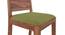 Floyd 6 Seater Dining Table, Glass Top, Finish - Teak With set of 6 Oribi Dining Chairs (Teak Finish, Avocado Green) by Urban Ladder - - 968755