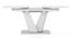 Caribu 4 To 6 Extendable Dining Table, Finish - White Marble Color High Gloss With Set Of 6 Ingrid White Leatherette Dining Chairs (White High Gloss Finish, White Leatherette) by Urban Ladder - - 968828