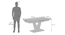 Caribu 4 To 6 Extendable Dining Table, Finish - White Marble Color High Gloss With Set Of 6 Ingrid White Leatherette Dining Chairs (White High Gloss Finish, White Leatherette) by Urban Ladder - - 968852