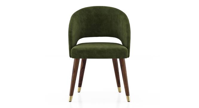 Celia Accent Dining Chair (Dark Teak Finish, Deep Olive Velvet) by Urban Ladder - - 968908