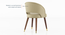 Celia Accent Dining Chair (Dark Teak Finish, Ancient Ivory Cream Leatherette) by Urban Ladder - - 968921