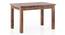 Fidora 4 Seater Dining Table With set of 4 Alaine Dining Chair, Fabric - Calico Indigo and base in Midnight Indigo Blue (Teak Finish, Midnight Indigo Blue) by Urban Ladder - - 