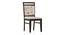 Floyd 6 Seater Dining Table, Glass Top, Finish - Mahogany With set of 6 Alaine Dining Chairs (Mahogany Finish, Calico Floral Retreat and Pony Beige) by Urban Ladder - - 969012