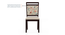 Floyd 6 Seater Dining Table, Glass Top, Finish - Mahogany With set of 6 Alaine Dining Chairs (Mahogany Finish, Calico Floral Retreat and Pony Beige) by Urban Ladder - - 969032