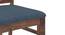 Floyd 6 Seater Glass Top Dining Table Teak Finish With Set of 6 Alaine Dining Chairs (Teak Finish, Midnight Indigo Blue) by Urban Ladder - - 969033