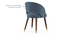 Adria Copa Cabana Top Dining Table With Set of 6 Celia Accent Dining Chair in Davos Plus Velvet Fabric (Davos Plus, Copa Cabana Finish) by Urban Ladder - - 