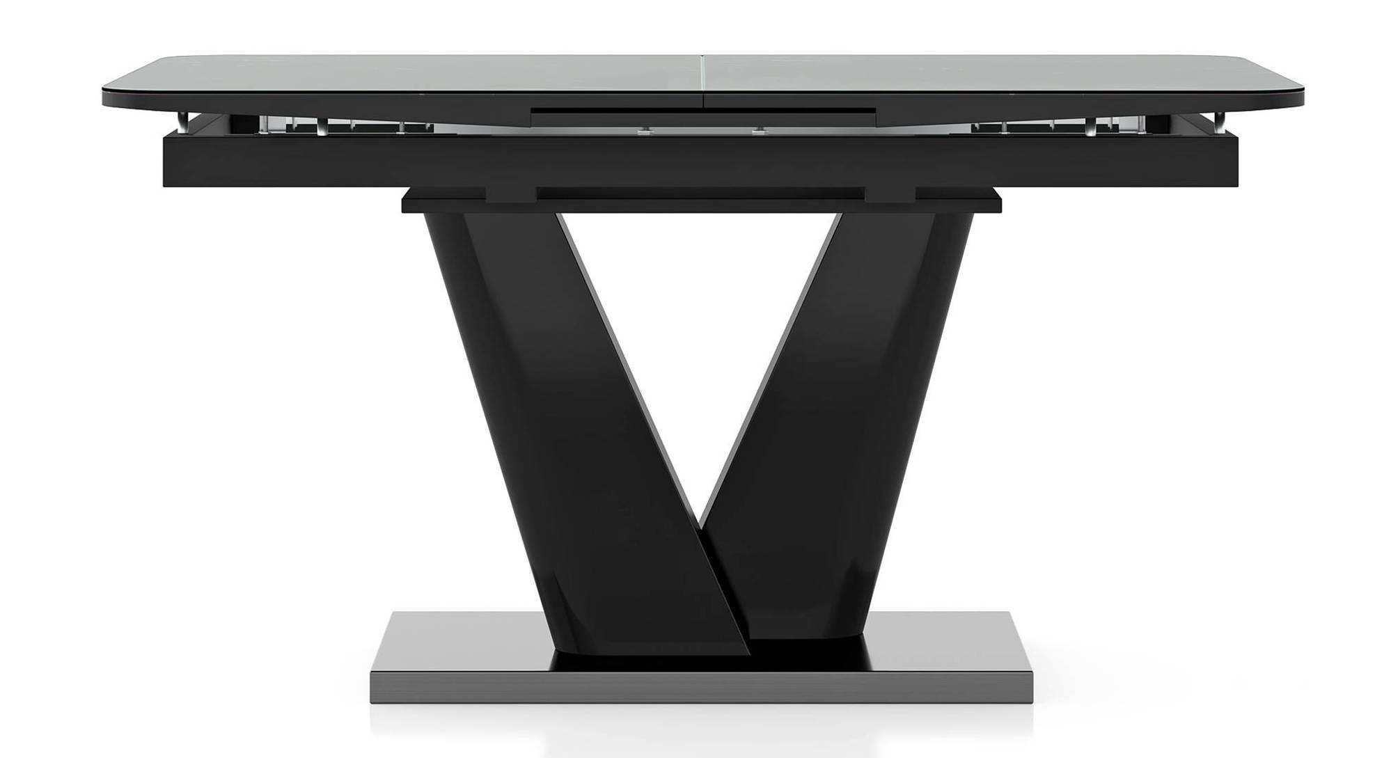 Caribu 4 To 6 Extendable Dining Table High Gloss With Set Of 4 Doris