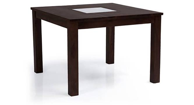 Brighton Square 4 Seater Mahogany Finish Dining Table With Set of 4 Alaine Dining Chairs (Mahogany Finish, Calico Floral Retreat and Pony Beige) by Urban Ladder - - 