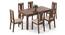 Fidora 6 Seater Dining Table, Finish - Teak With set of 6 Martha Dining Chairs Colour : Wheat Brown (Teak Finish, Wheat Brown) by Urban Ladder - - 969350