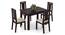 Fidora 4 Seater Dining Table With Set of 4 Martha Dining Chairs Colour : Wheat Brown (Mahogany Finish, Wheat Brown) by Urban Ladder - - 969352