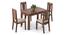 Fidora 4 Seater Dining Table With Set of 4 Martha Dining Chairs Colour : Wheat Brown (Teak Finish, Wheat Brown) by Urban Ladder - - 969354