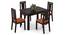 Fidora 4 Seater Dining Table With Set of 4 Martha Dining Chairs (Mahogany Finish, Burnt Orange) by Urban Ladder - - 969363