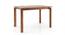 Catria 4 Seater Dining Table in Teak Finish With Set Of 4 Alaine Dining Chairs (Teak Finish, Calico Floral Retreat and Pony Beige) by Urban Ladder - - 