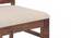 Catria 4 Seater Dining Table in Teak Finish With Set Of 4 Alaine Dining Chairs (Teak Finish, Calico Floral Retreat and Pony Beige) by Urban Ladder - - 