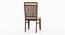 Catria 4 Seater Dining Table in Teak Finish With Set Of 4 Alaine Dining Chairs (Teak Finish, Calico Floral Retreat and Pony Beige) by Urban Ladder - - 