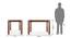 Catria 4 Seater Dining Table in Teak Finish With Set Of 4 Alaine Dining Chairs (Teak Finish, Calico Floral Retreat and Pony Beige) by Urban Ladder - - 