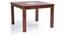 Brighton Square 4 Seater Mahogany Finish Dining Table With Set of 4 Alaine Dining Chairs (Teak Finish, Midnight Indigo Blue) by Urban Ladder - - 