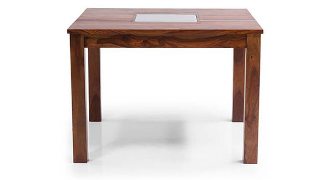 Brighton Square 4 Seater Mahogany Finish Dining Table With Set of 4 Alaine Dining Chairs (Teak Finish, Rococo Red) by Urban Ladder - - 