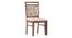 Catria 4 Seater Dining Table in Teak Finish With Set Of 4 Alaine Dining Chairs (Teak Finish, Calico Floral Retreat and Pony Beige) by Urban Ladder - - 