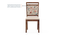Catria 4 Seater Dining Table in Teak Finish With Set Of 4 Alaine Dining Chairs (Teak Finish, Calico Floral Retreat and Pony Beige) by Urban Ladder - - 