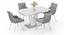 Caribu 4 To 6 Extendable White Marble Color High Gloss Dining Table With Set Of 4 Megan Dining Chair (Beige, White High Gloss Finish) by Urban Ladder - - 969775