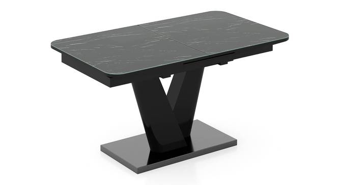 Caribu 4 to 6 extendable dining table, Finish - Black marble color High Gloss With set of 4 Tulip Chairs (Black Finish, DUAL TONE) by Urban Ladder - - 969961