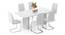 Nova Faux Marble 6 Seater Dining Table With Set Of 6 Seneca Dining Chairs (White, Faux White Marble Finish) by Urban Ladder - - 970001