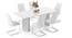 Nova Faux Marble 6 Seater Dining Table With Set Of 6 Ingrid White Leatherette Dining Chairs (White Leatherette, Faux White Marble Finish) by Urban Ladder - - 970005