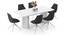 Nova Faux Marble 6 Seater Dining Table With Set Of 6 Doris Chairs (Dark Grey, Faux White Marble Finish) by Urban Ladder - - 970012