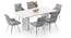 Nova Faux Marble 6 Seater Dining Table With Set Of 6 Megan Swivel Dining Chair (Beige, Faux White Marble Finish) by Urban Ladder - - 970014