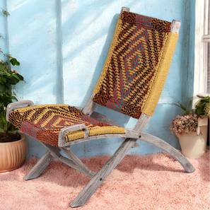 Solid Wood Balcony Chairs Design Natwest Solid Wood Outdoor Chair in Multicoloured Colour - Set of 1