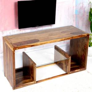 Living Storage In Greater Noida Design Allen Solid Wood Free Standing TV Unit in Teak Finish