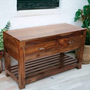 Console Table Design Elder Solid Wood Console Table in Teak Finish