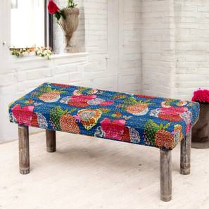 ikiriya Camilla Solid Wood Bench in Lacquered Blue Finish-picture-12