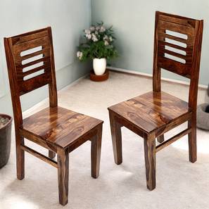 Oliver Solid Wood Dining Chair set of 2 in Teak Finish-image-39