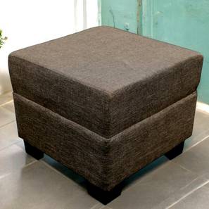 ikiriya Iris Solid Wood Ottoman Pouffee in Jute Brown fabric-picture-13
